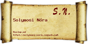 Solymosi Nóra névjegykártya